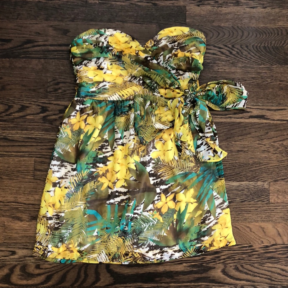 Floral Strapless Mini Dress
